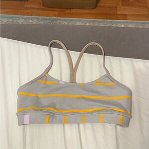 Lululemon Athletica Gray and Yellow Sports Bra